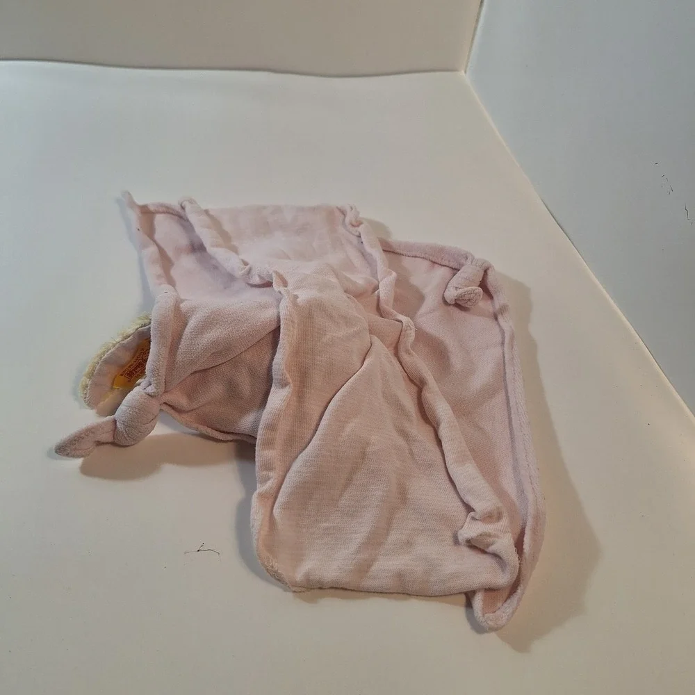 STEIFF BABY BLANKET‎ BUNNY RABBIT PINK Plush Stuffed Animal Lovey